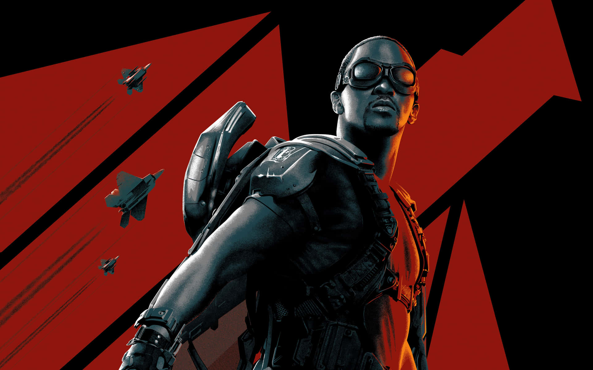 Red And Black Falcon Marvel Superhero Wallpaper