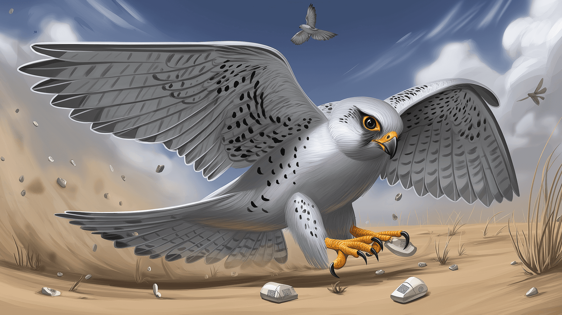 Falcon On Ground Wallpaper