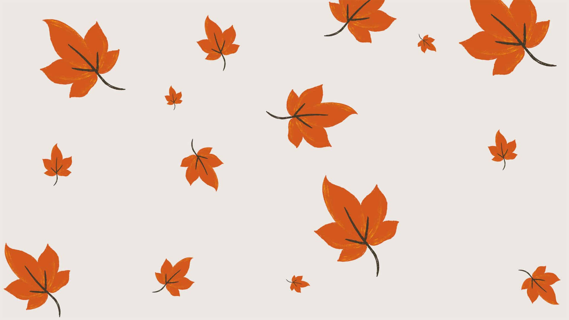 A Pattern Of Orange Leaves On A White Background Wallpaper