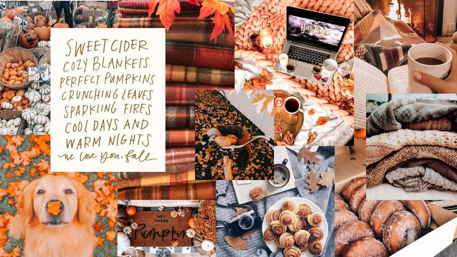 Herbstästhetischescollage-desktop-hintergrundbild Wallpaper