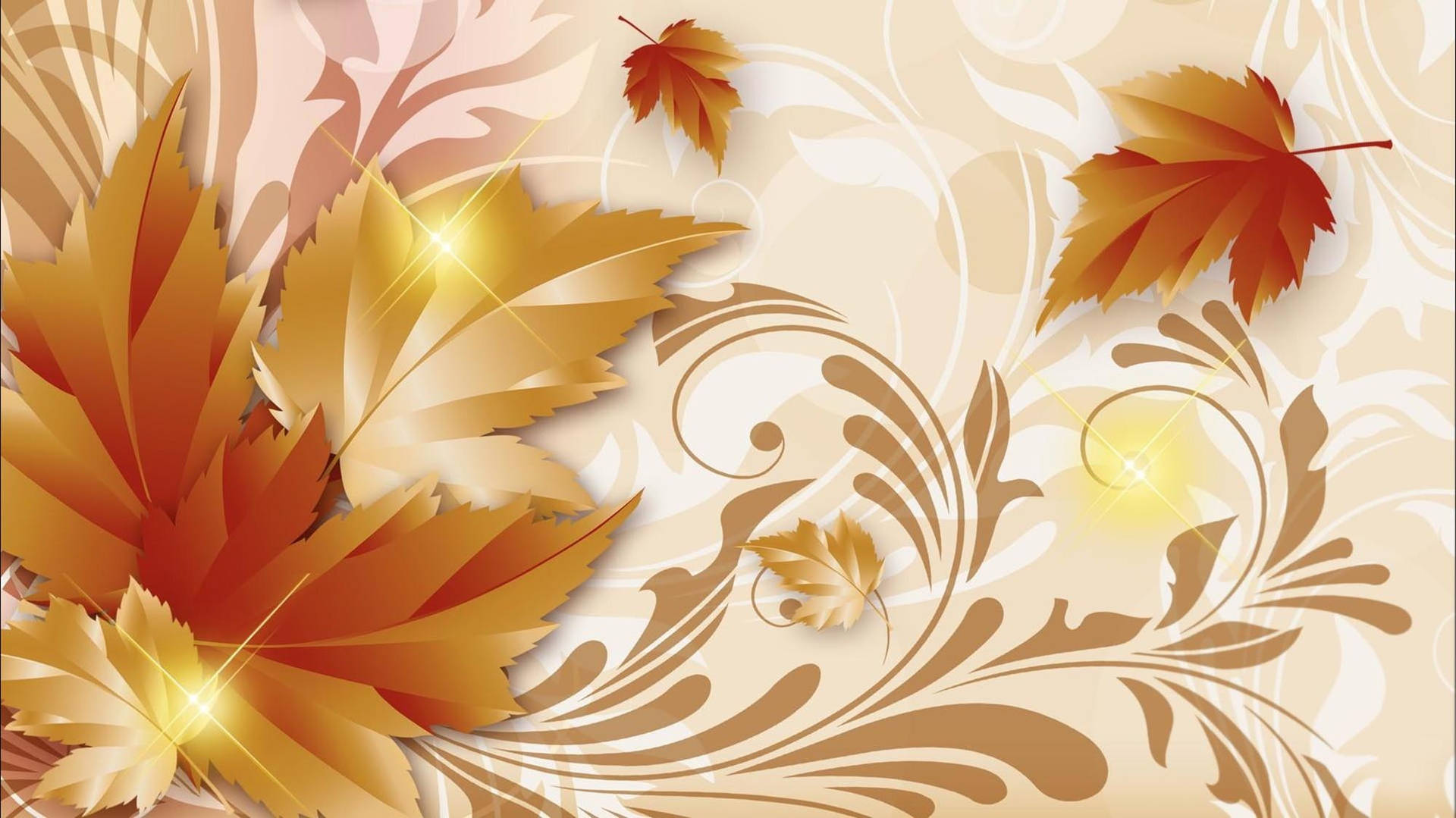Fall Aesthetic Gold Maple Art Wallpaper