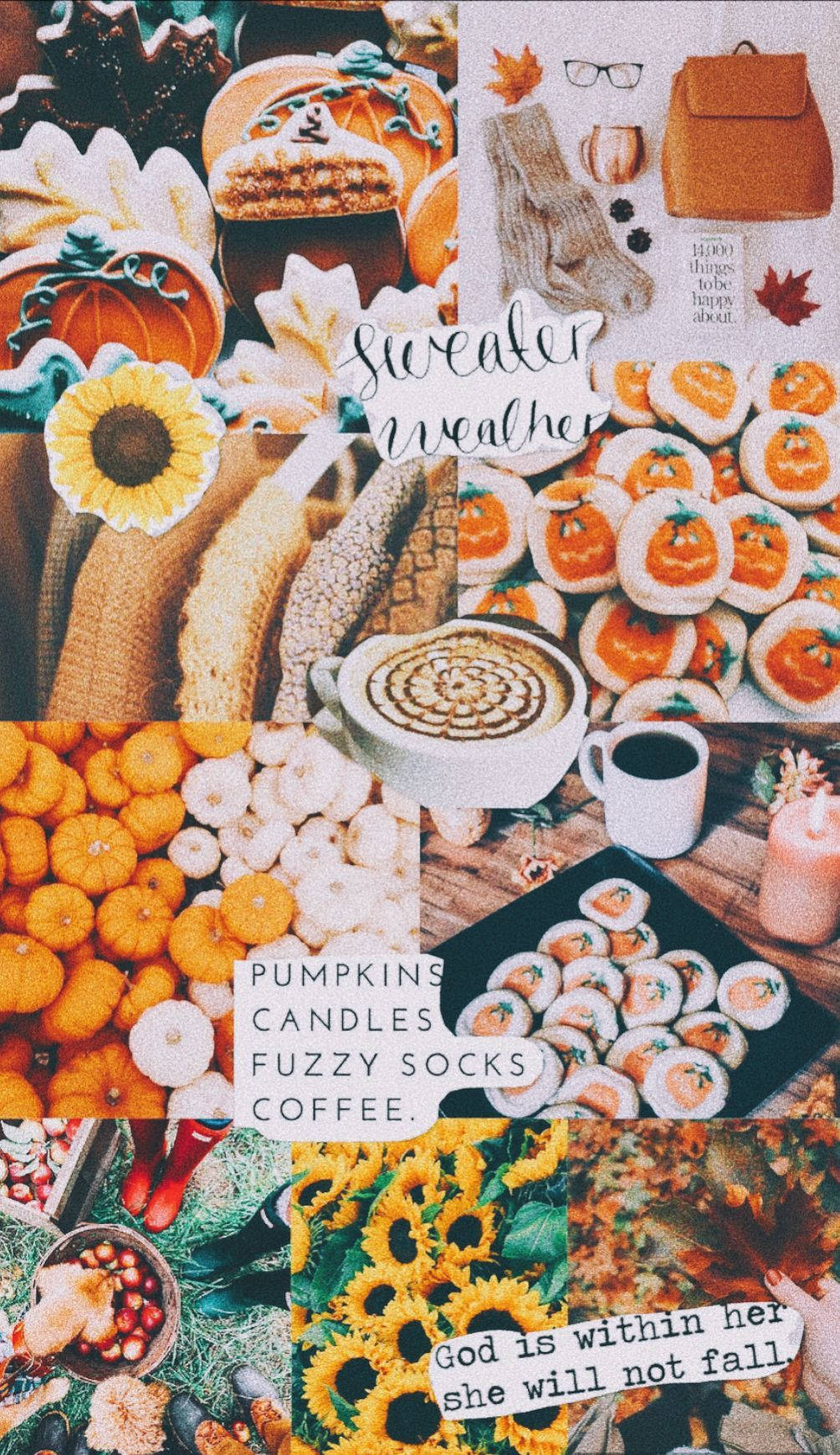Fall Aesthetic iPhone Sweater Weather Collage Wallpaper