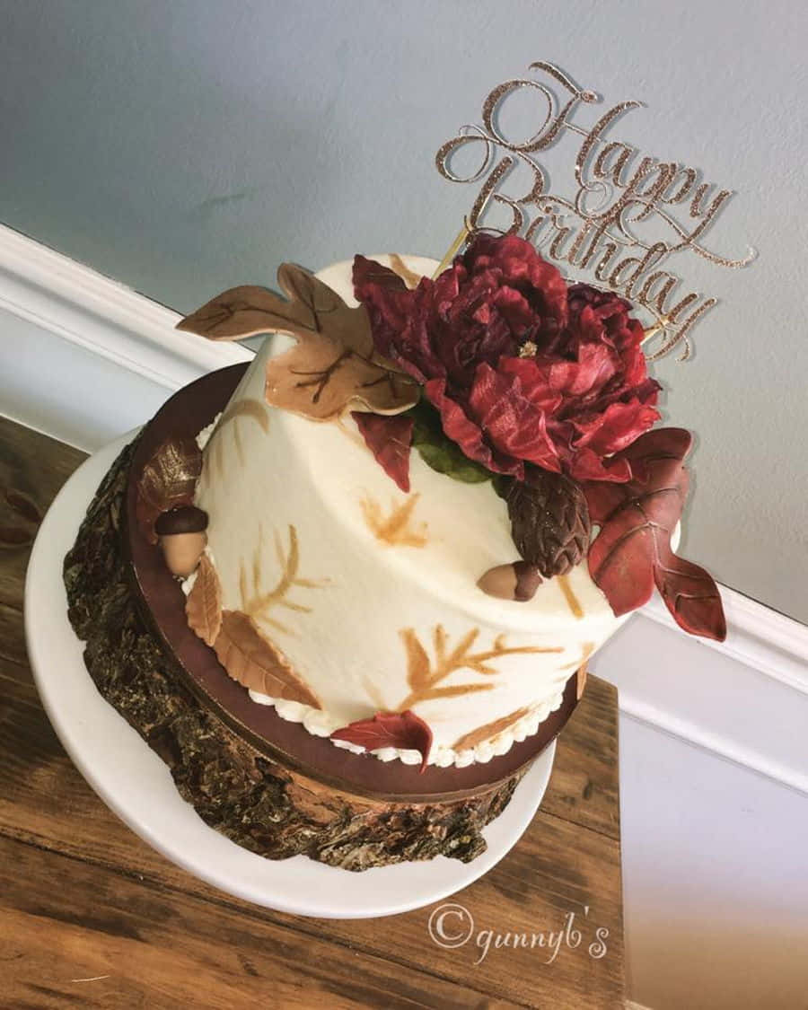 A Cake With A Happy Birthday Message Wallpaper