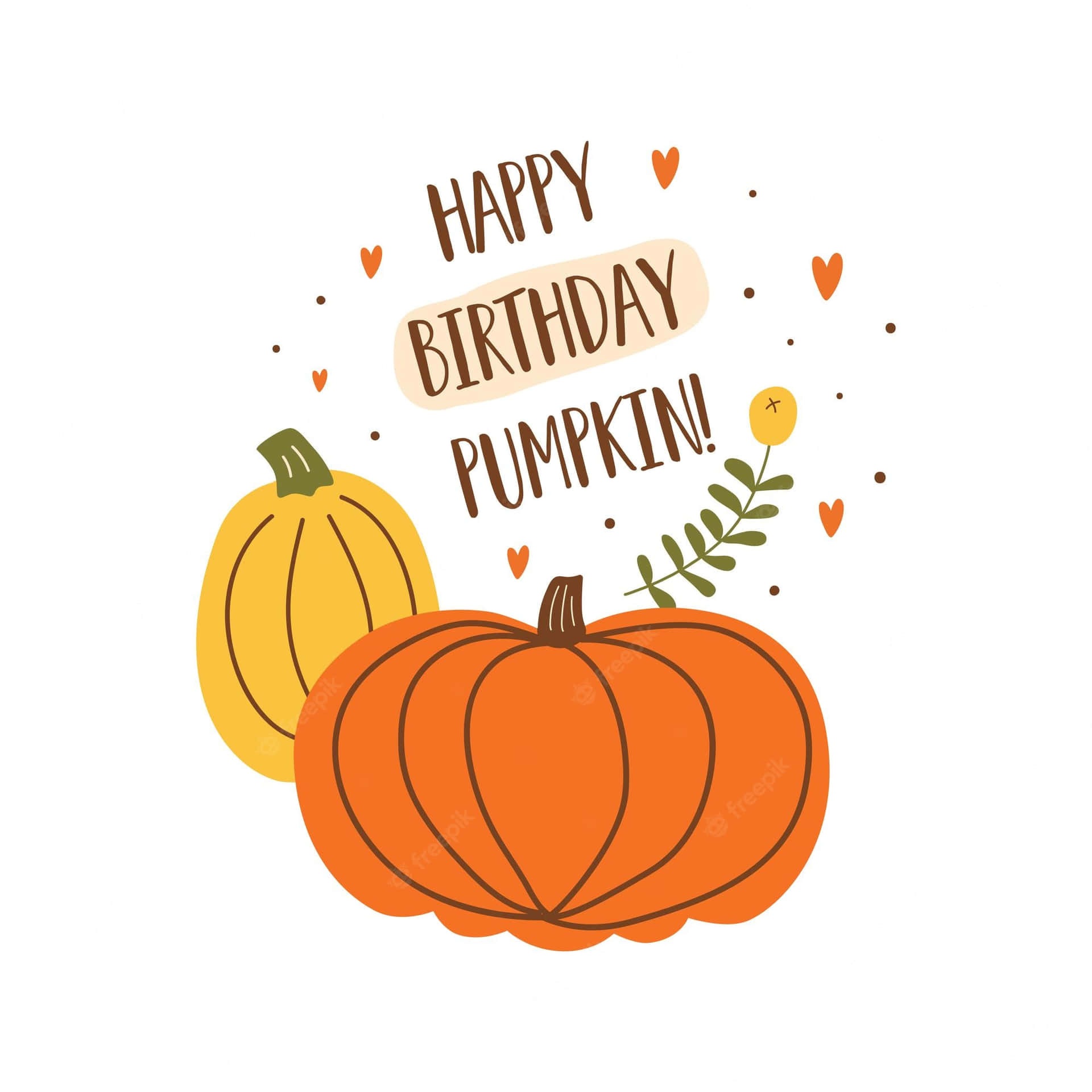 Fall Birthday With Two Pumpkins Wallpaper