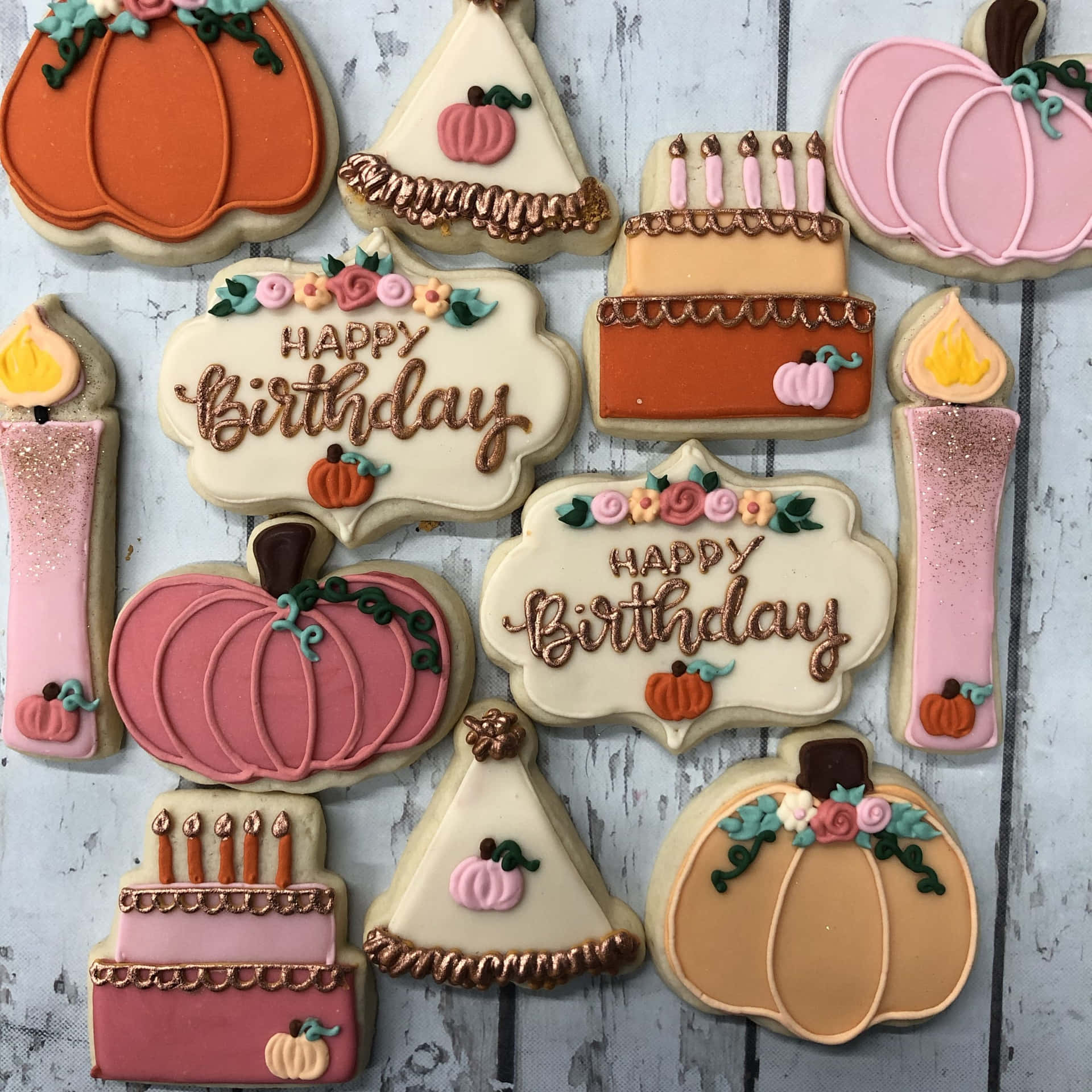 Fall Birthday Cake Icing Wallpaper