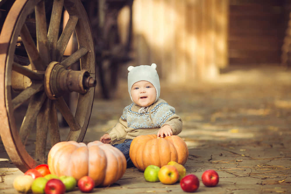 Fall Birthday With A Cute Baby Wallpaper