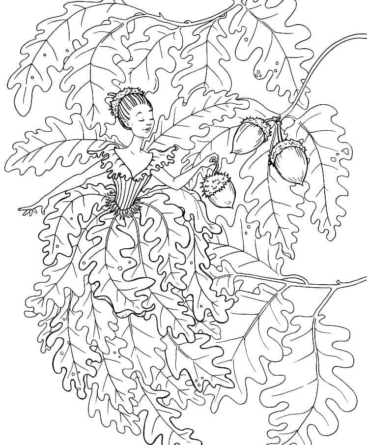 A Fairy In A Leaf Coloring Page