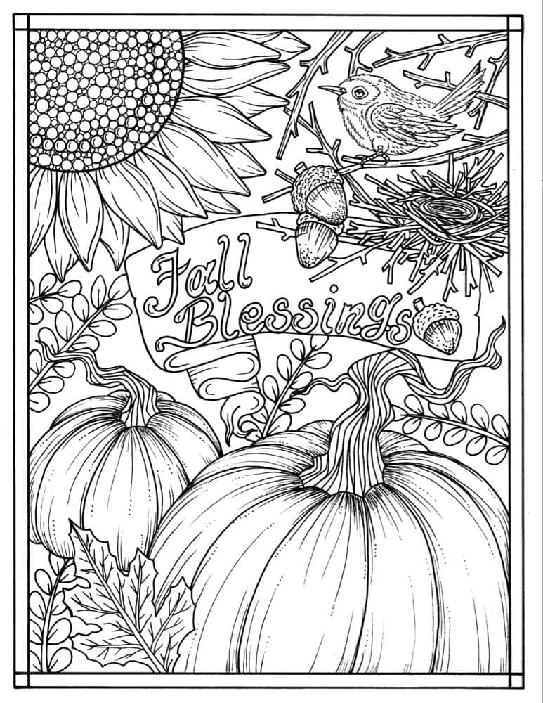 Fall Blessings Coloring Page