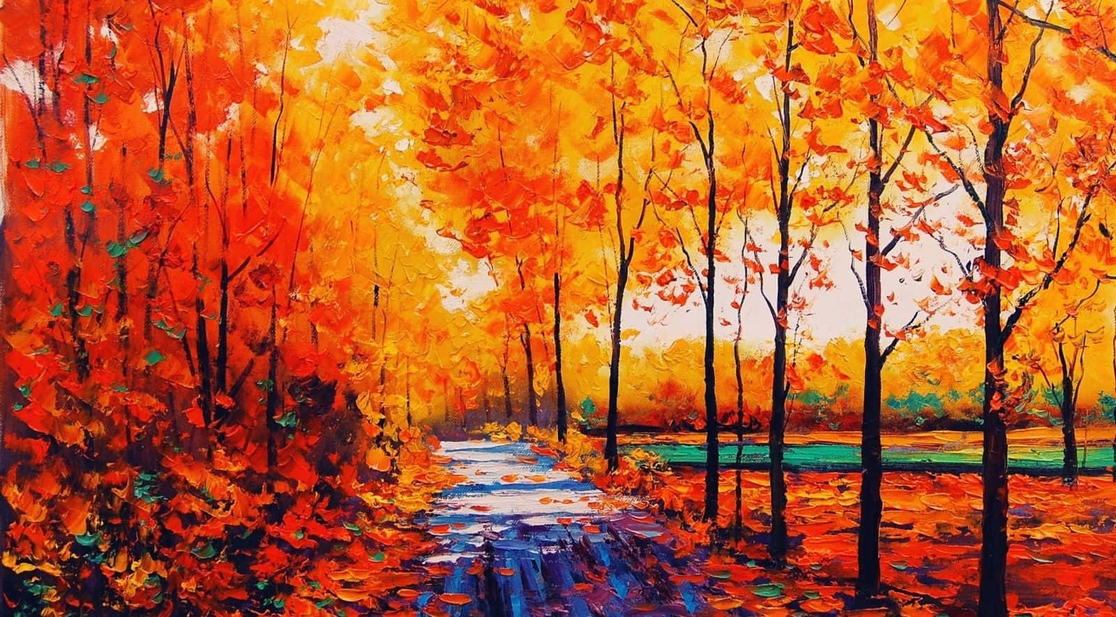 Oil Painting Fall Computer Background