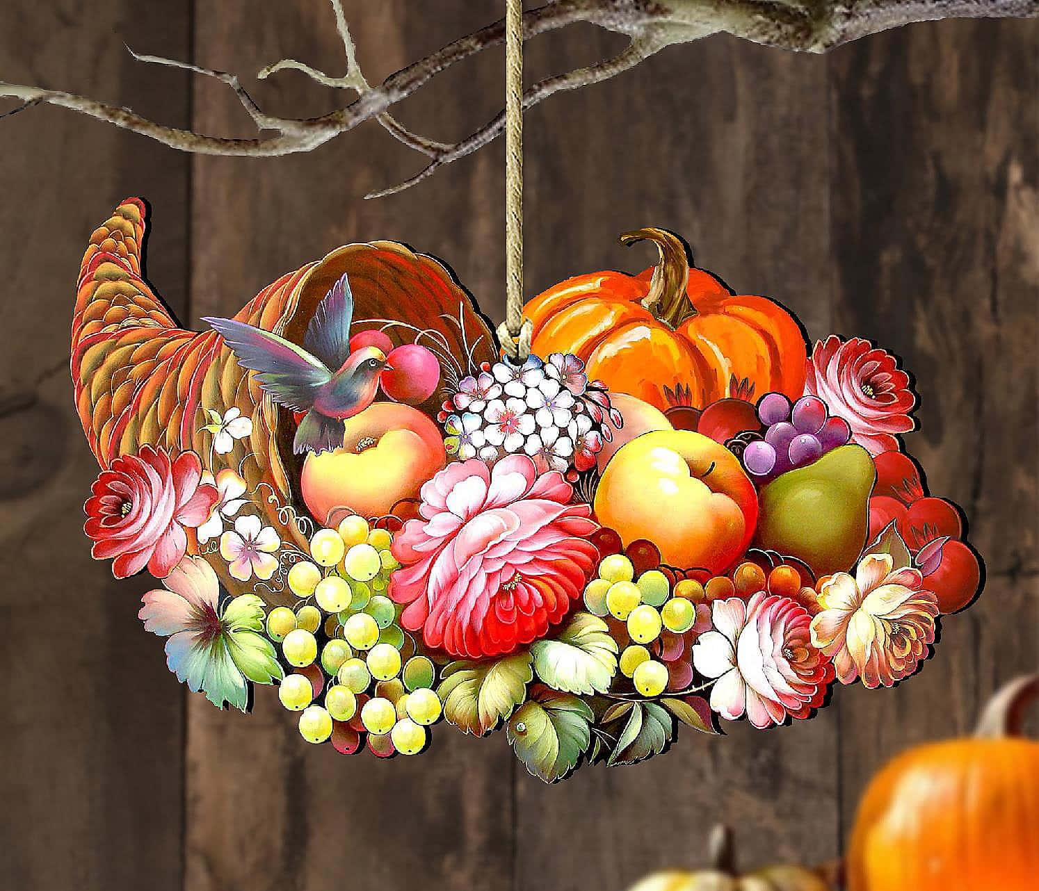 Fall Cornucopia with Abundant Harvest Wallpaper
