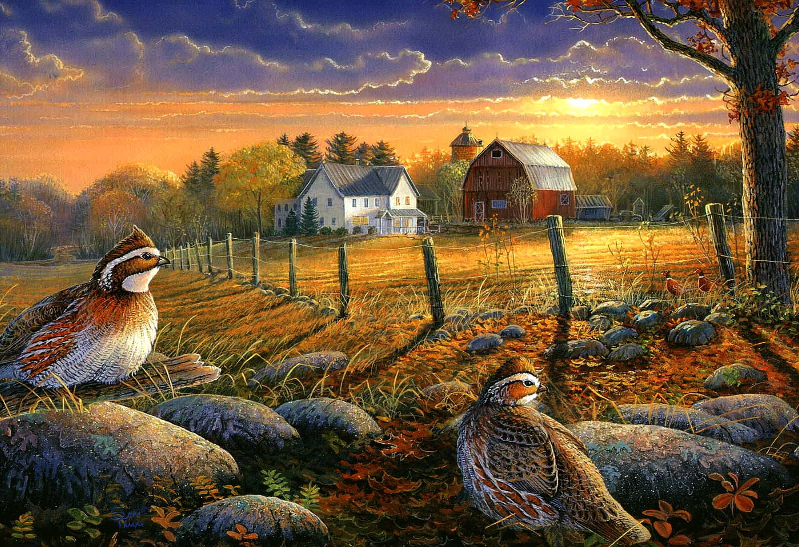 Enchanting Fall Country Landscape Wallpaper