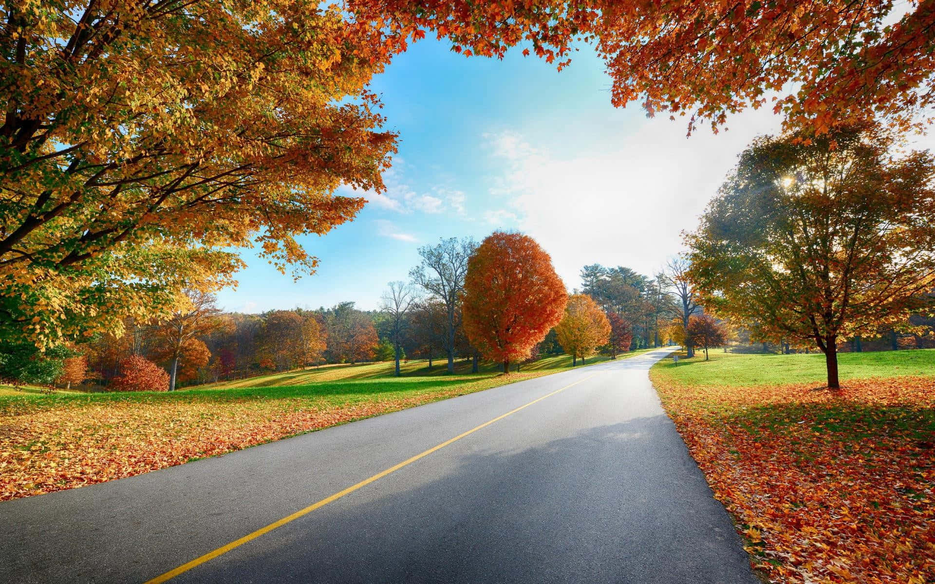 A scenic view of Fall Country landscape Wallpaper