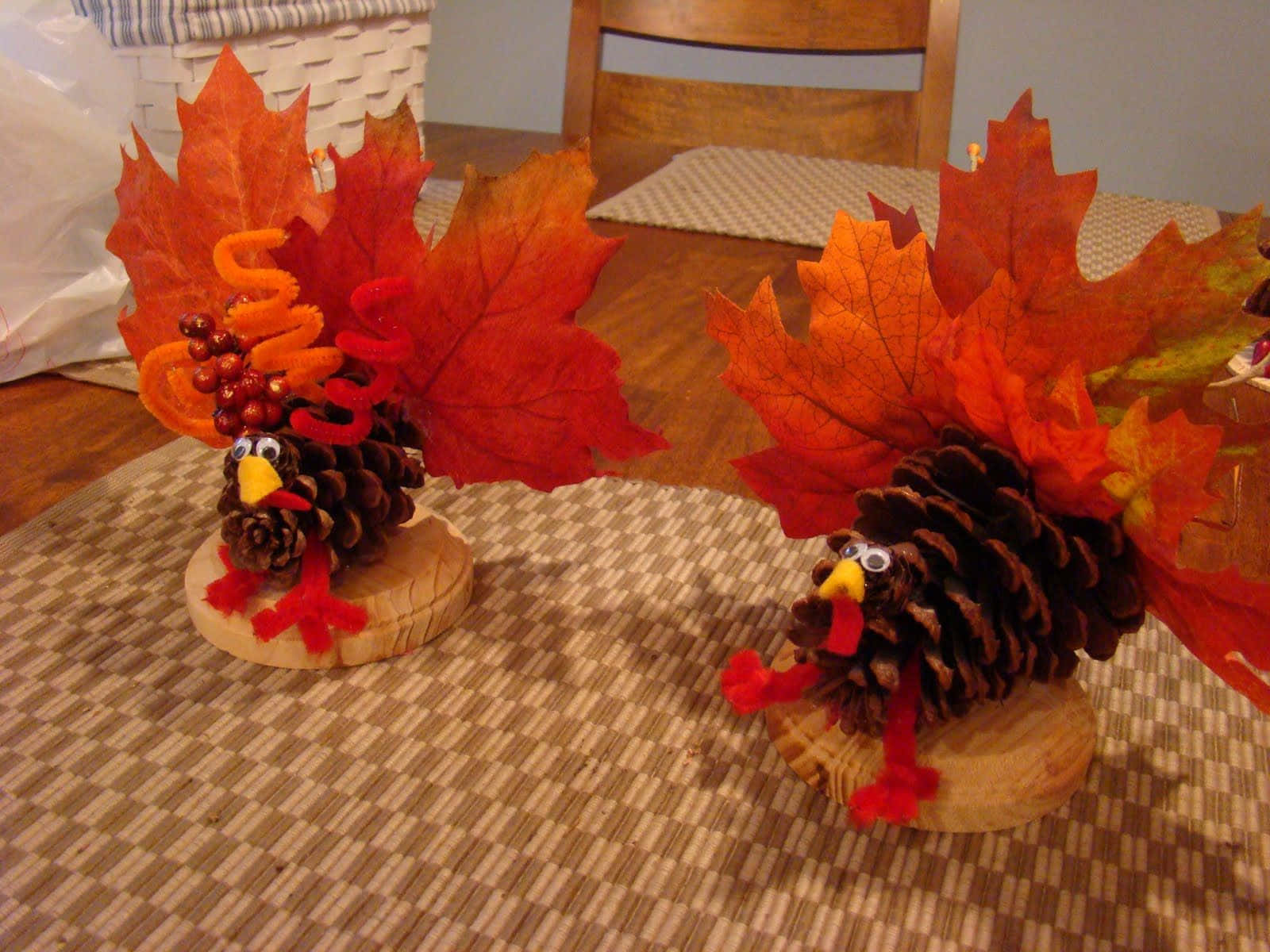 Colorful DIY Autumn Leaves Garland Craft Project Wallpaper