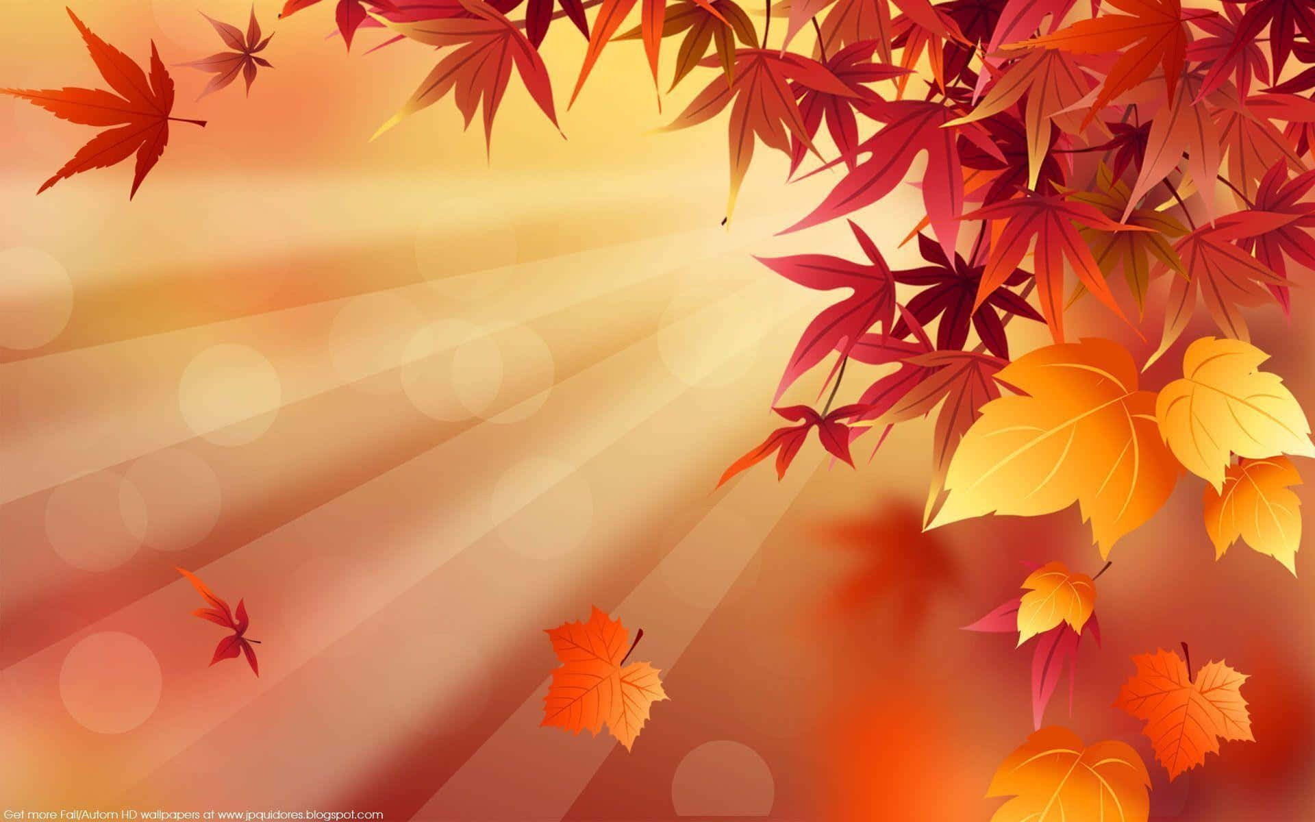 Nydde Varme Og Indbydende Farver Af Efteråret Med Denne Efterårsskrivebordsbaggrund