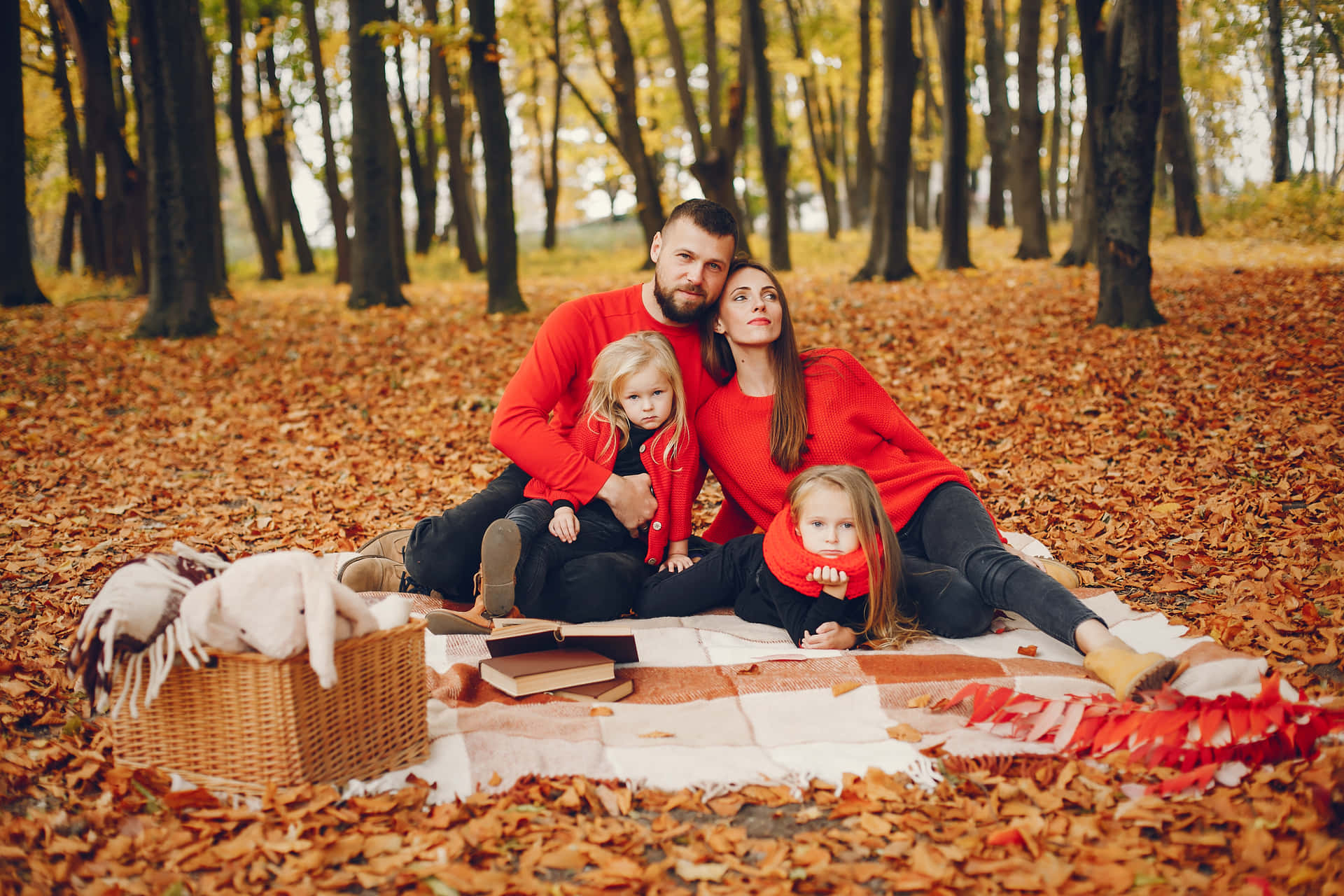 Family Portrait In The Autumn Forest