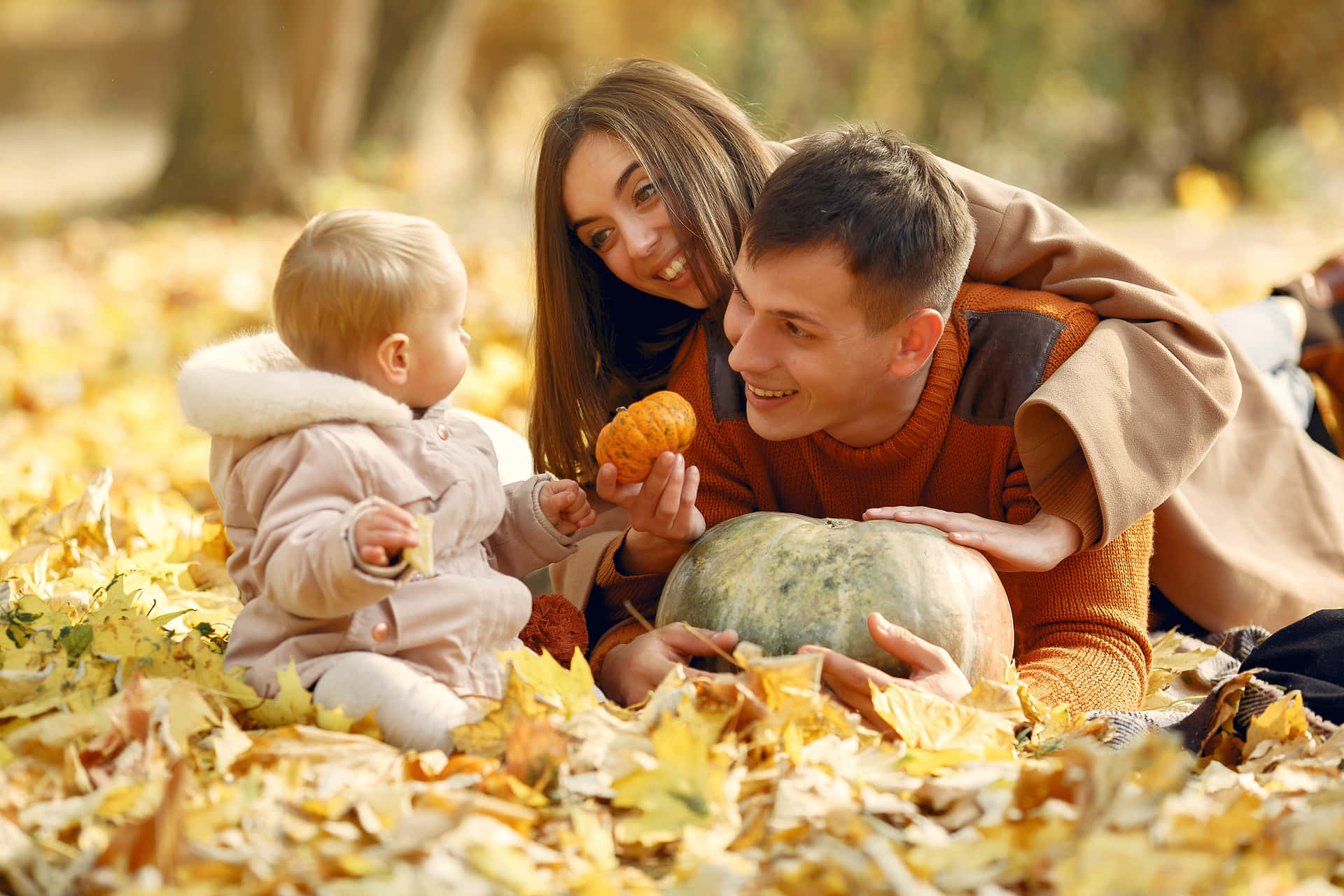 A warm gathering of a lovely fall family