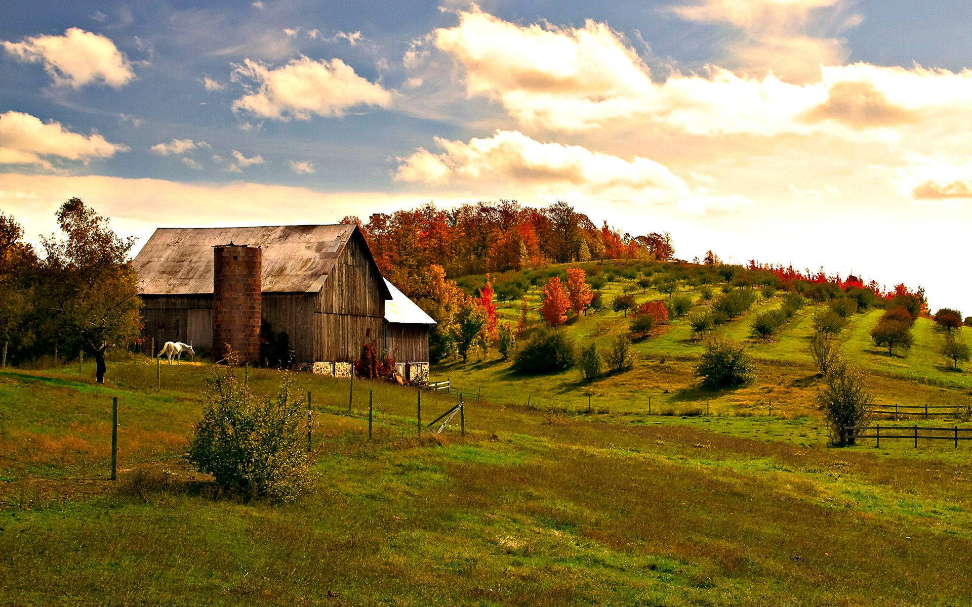 A Relaxing Autumn Day At The Farm Wallpaper