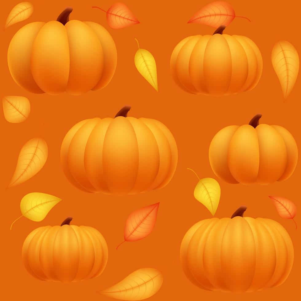 Vibrant Fall Festival with Autumn Leaves and Pumpkins Wallpaper