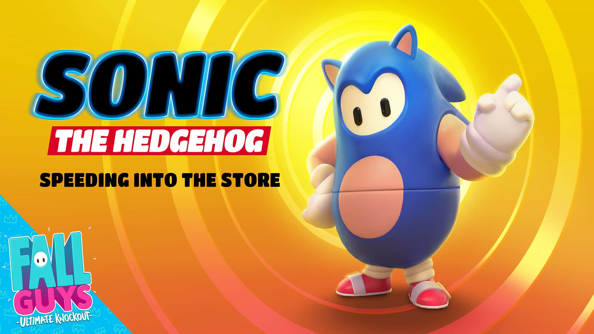 Sonic The Hedgehog Speeding Into The Store