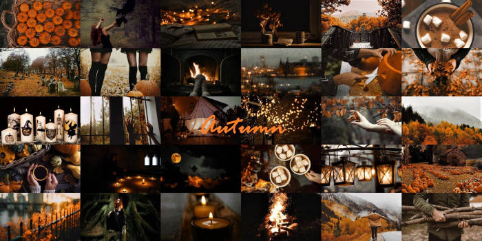 Fall Halloween Autumn Collage Wallpaper