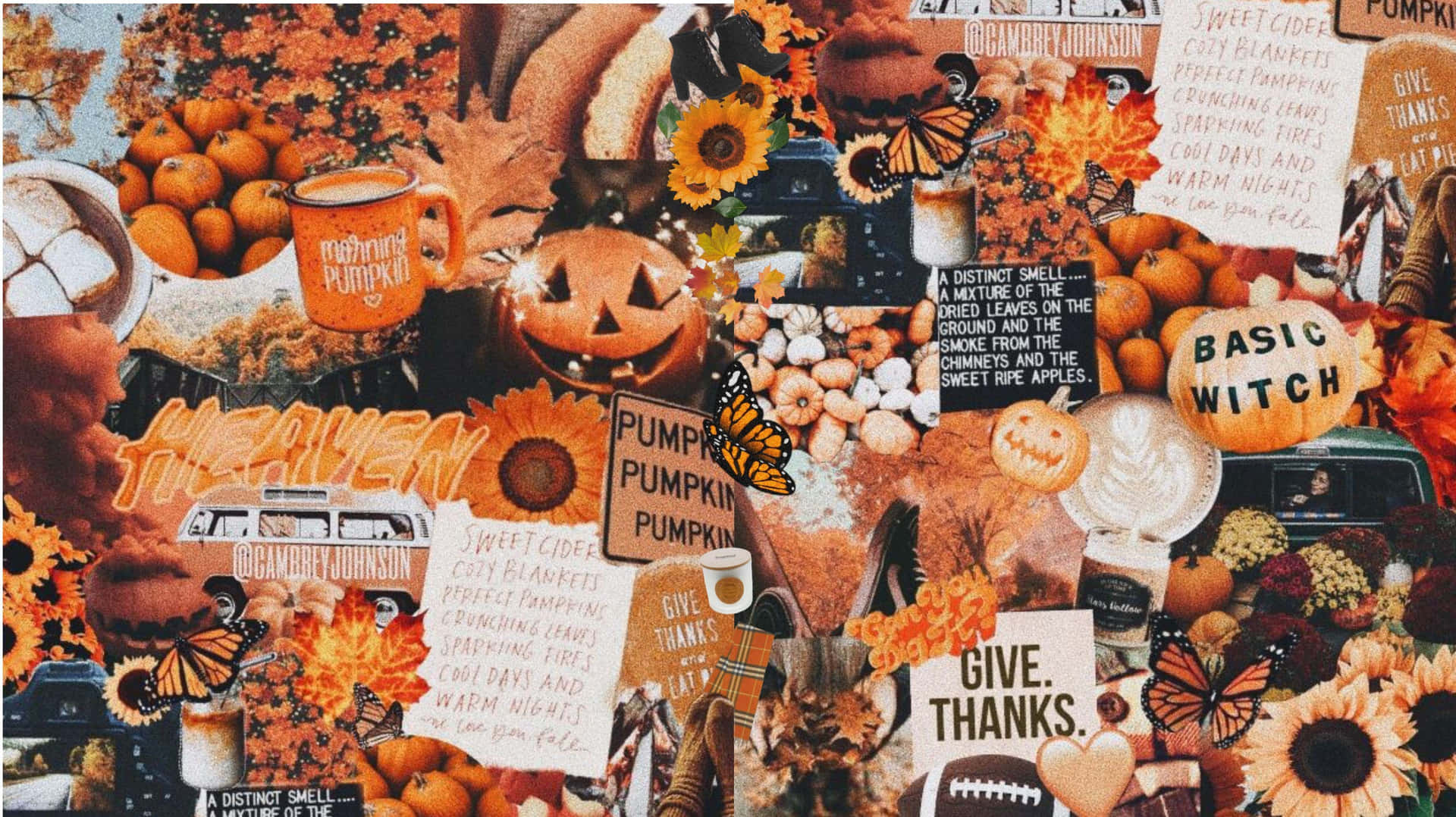 Fall Halloween Collage Aesthetic Wallpaper