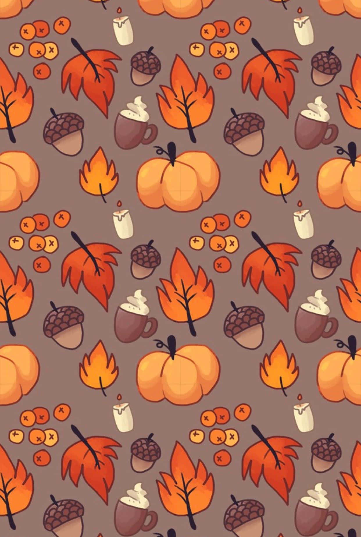 Herbsthalloween Iphone Orange Muster Wallpaper