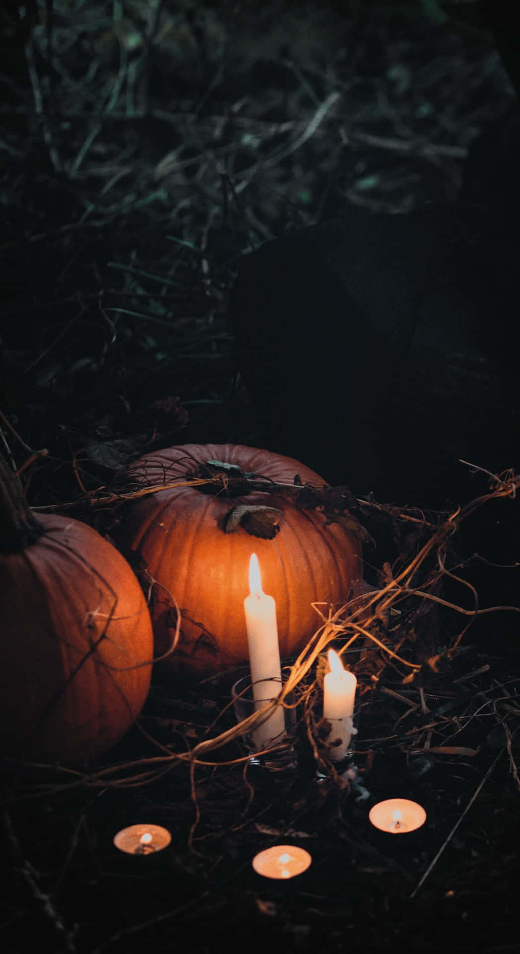 Candles At Night Fall Halloween Iphone Wallpaper