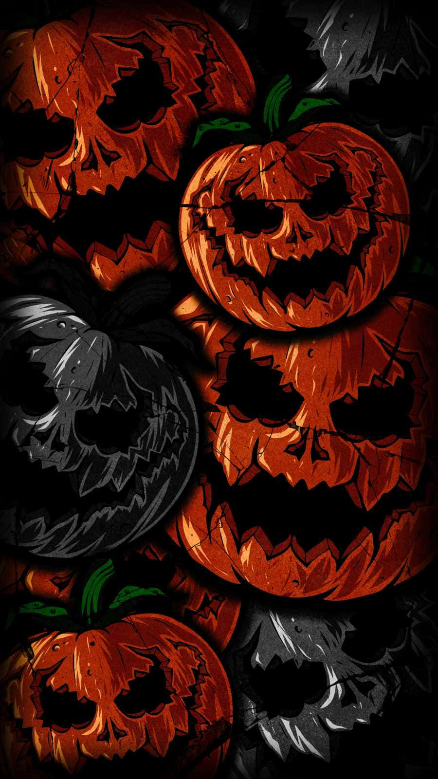 Nocheespeluznante De Halloween Con Un Toque De Color Otoñal. Fondo de pantalla