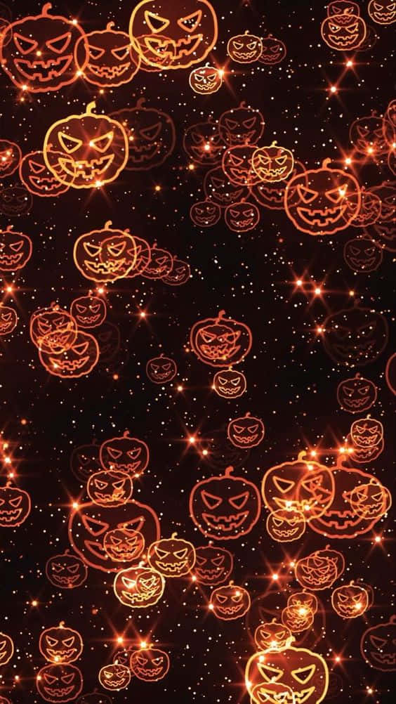 Halloweenautunno Luci Arancioni Per Iphone. Sfondo