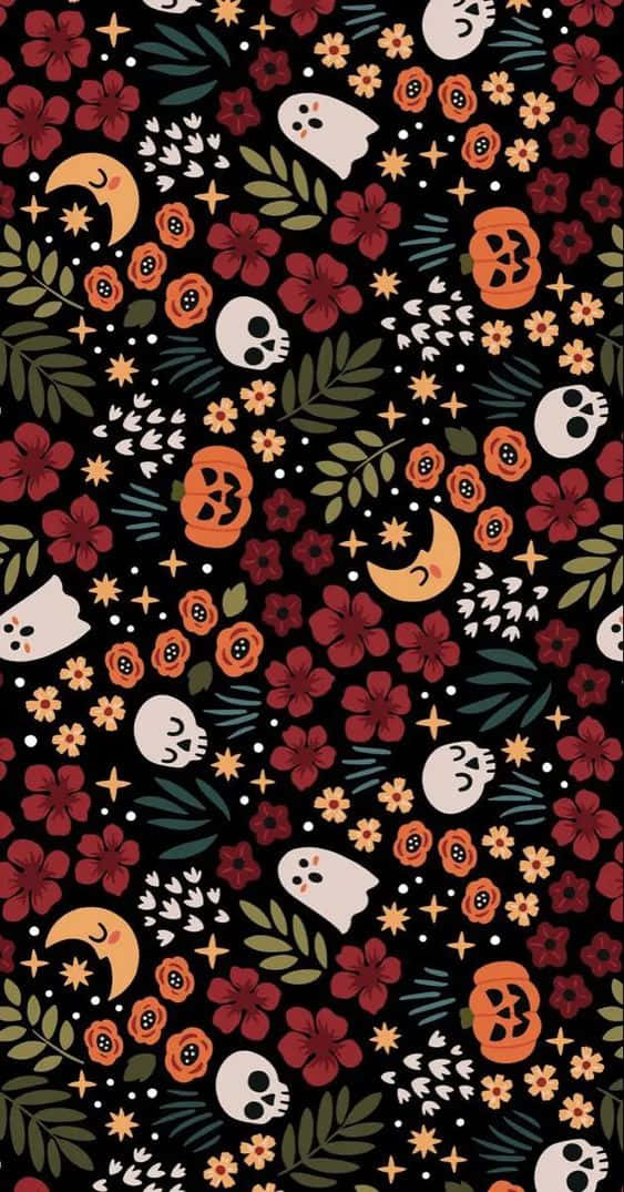 Enjoy The Spooky Holiday Season With This Fall Halloween Iphone Wallpaper Wallpaper