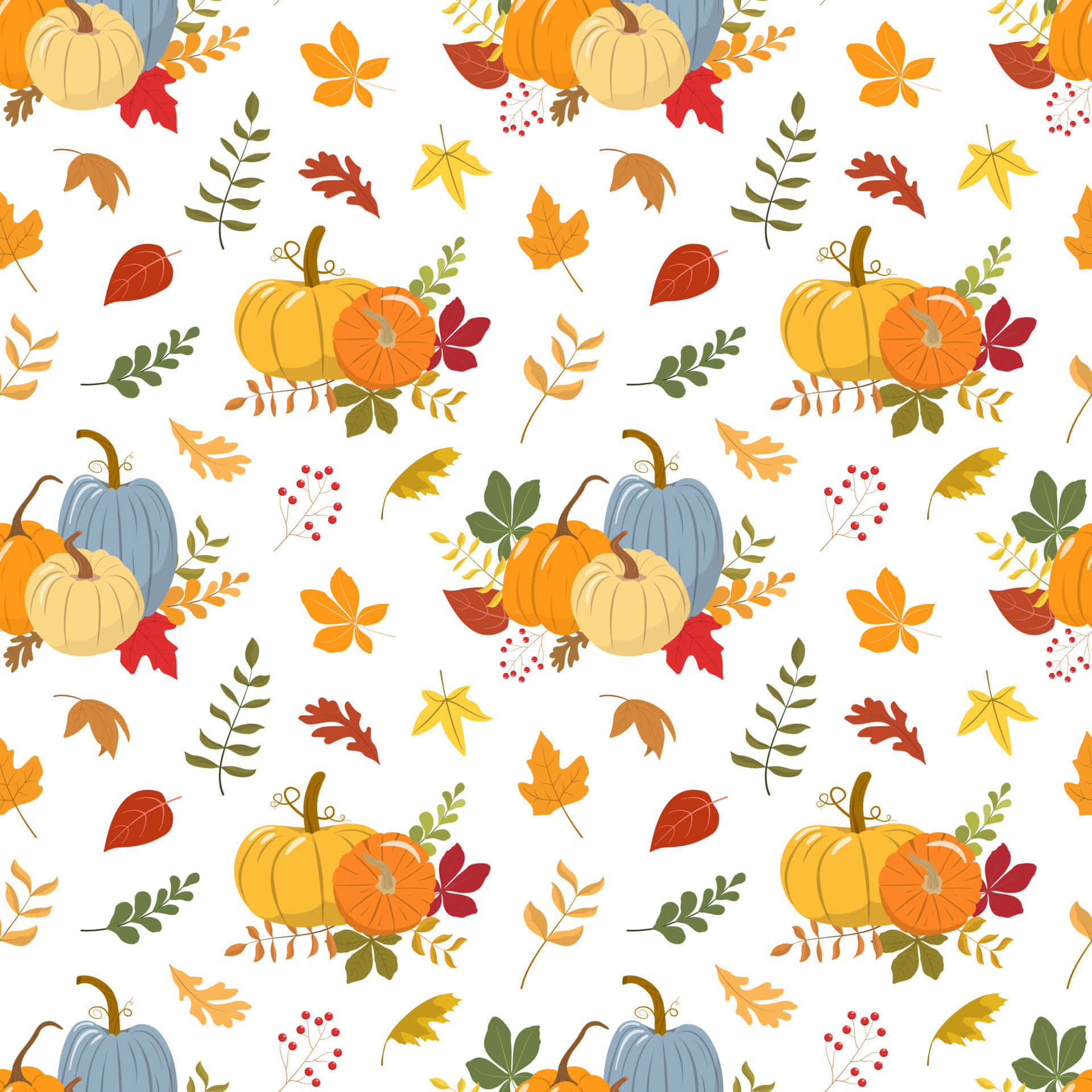 Abundant Fall Harvest Display Wallpaper