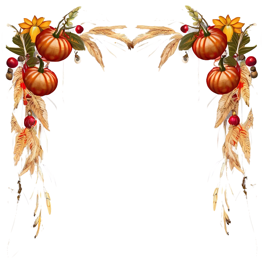 Fall Harvest Thanksgiving Border Png 1 PNG