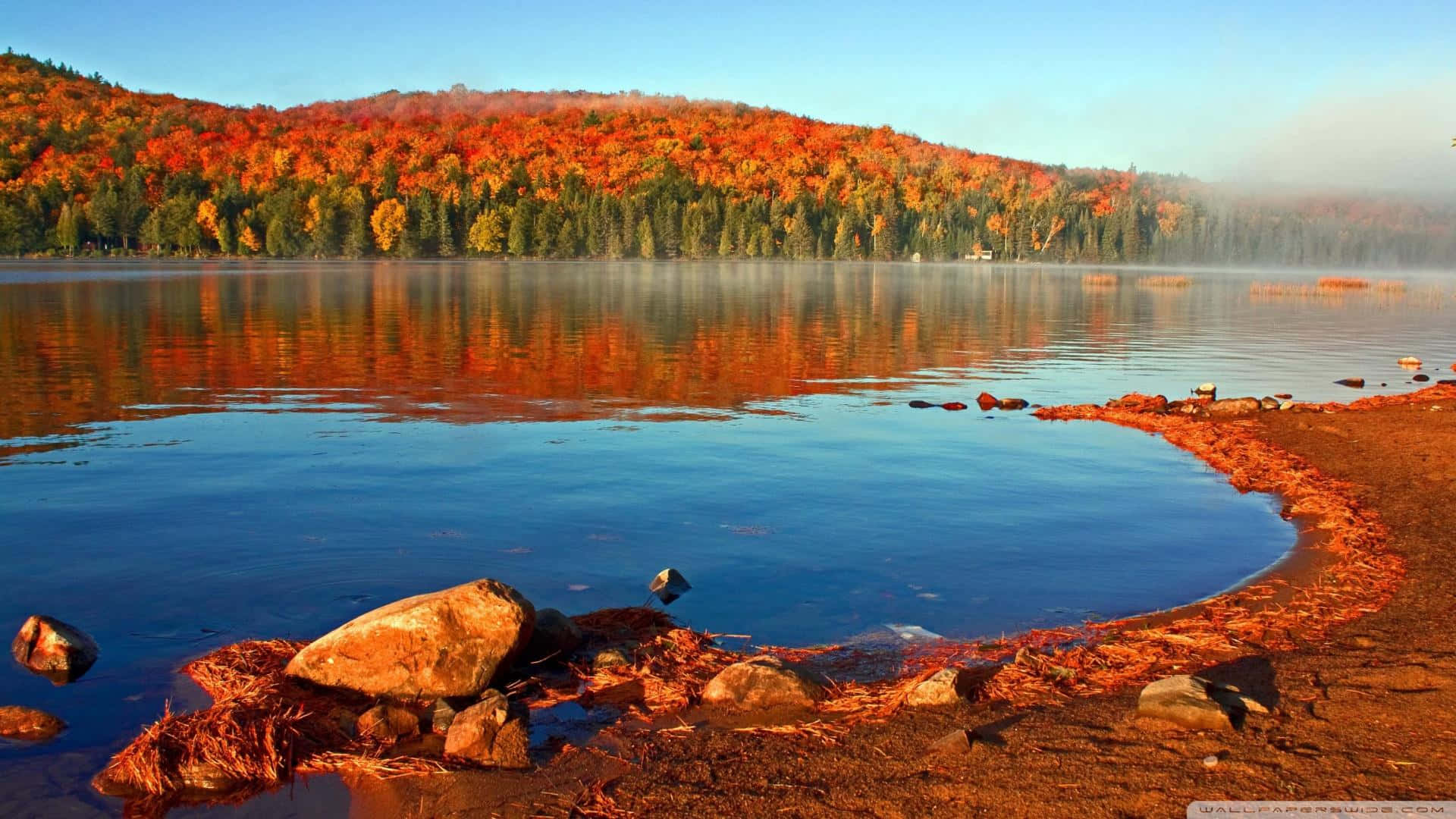 Serene Fall Lake Scenery Wallpaper