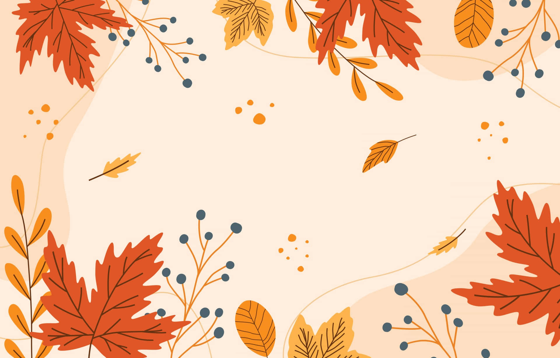 Autumn Leaves Background With A Border