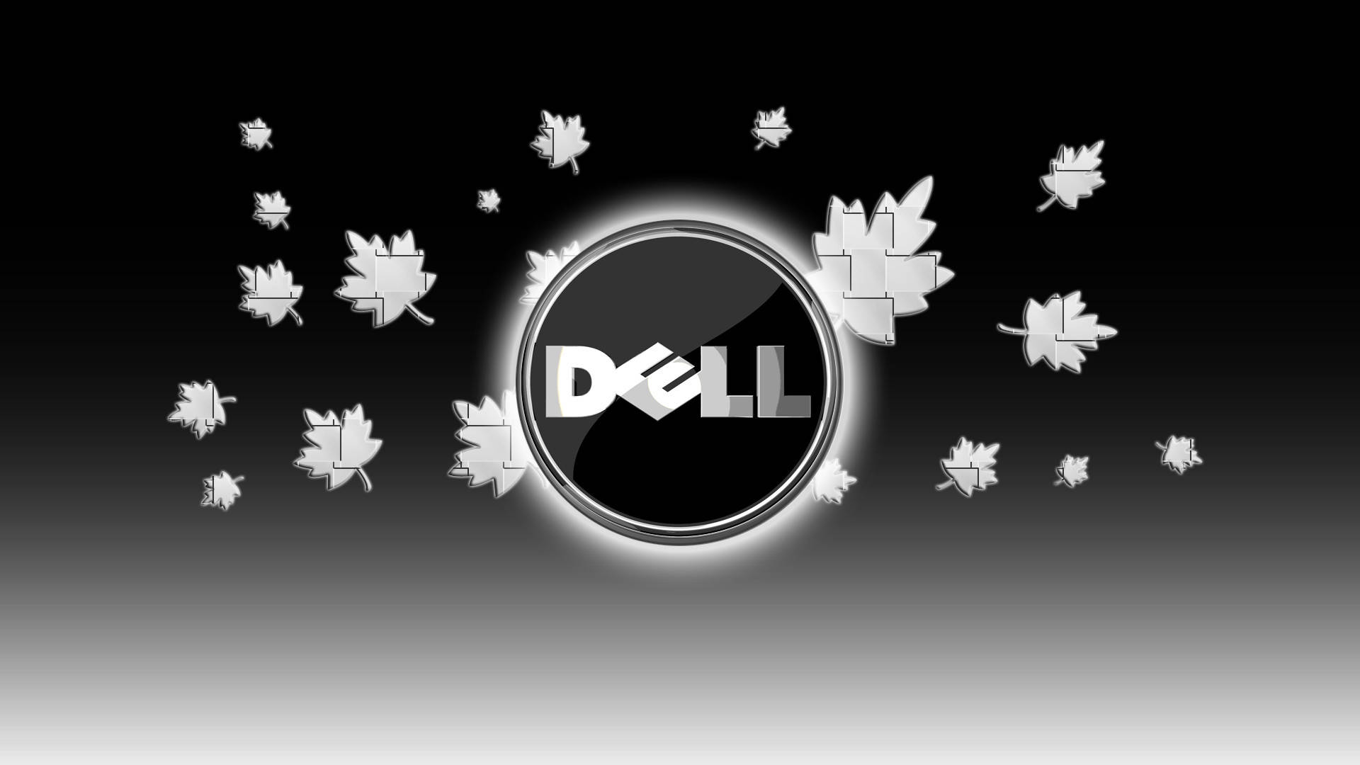 Fall Leaves And Dell Hd Logo Wallpaper