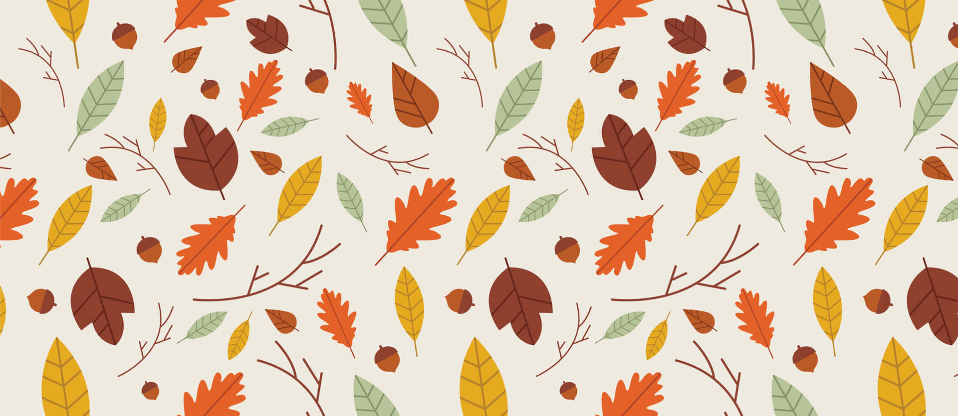 Autumn Leaves Pattern On A White Background