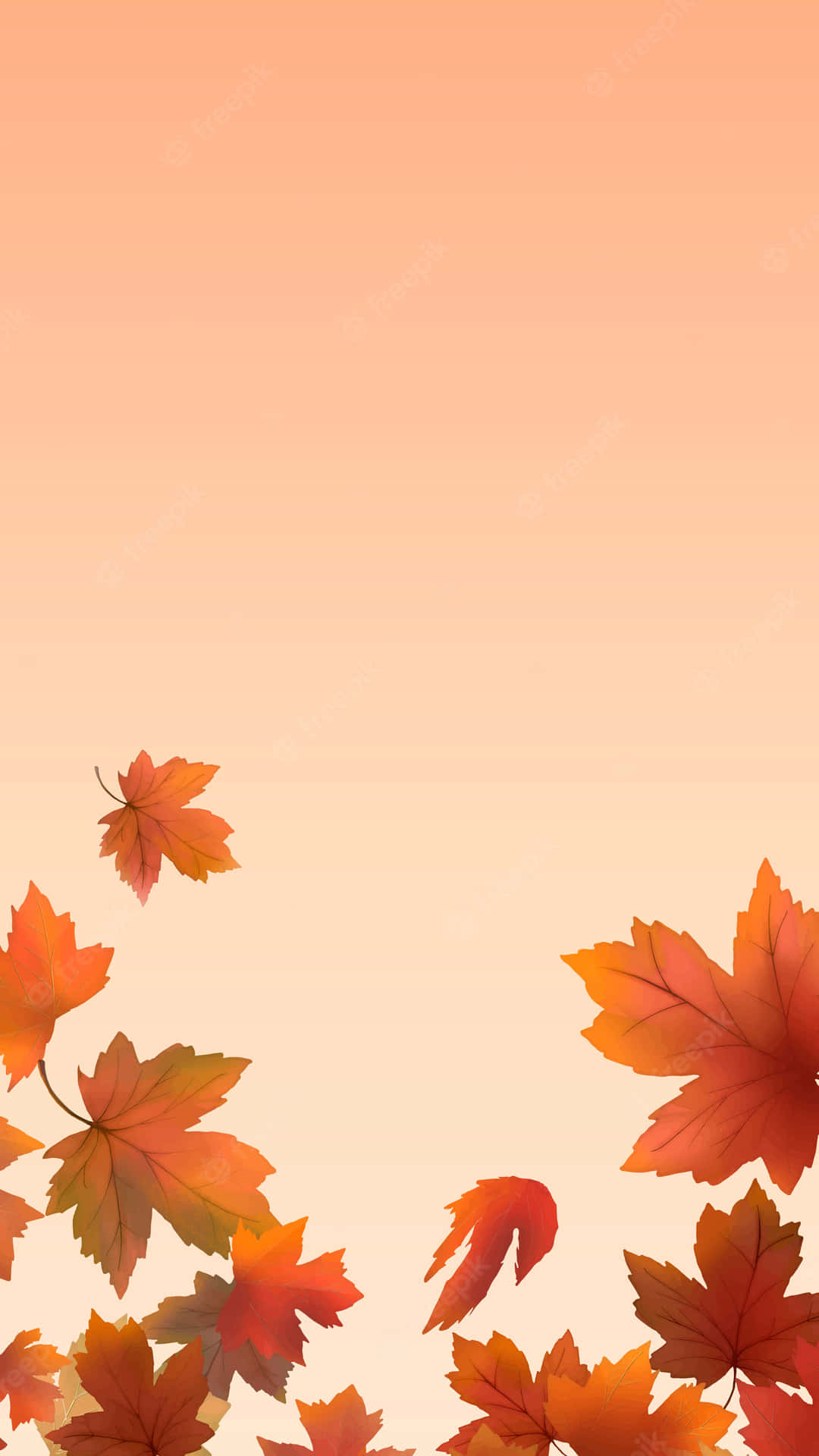 Orange Fall Leaves Iphone Wallpaper