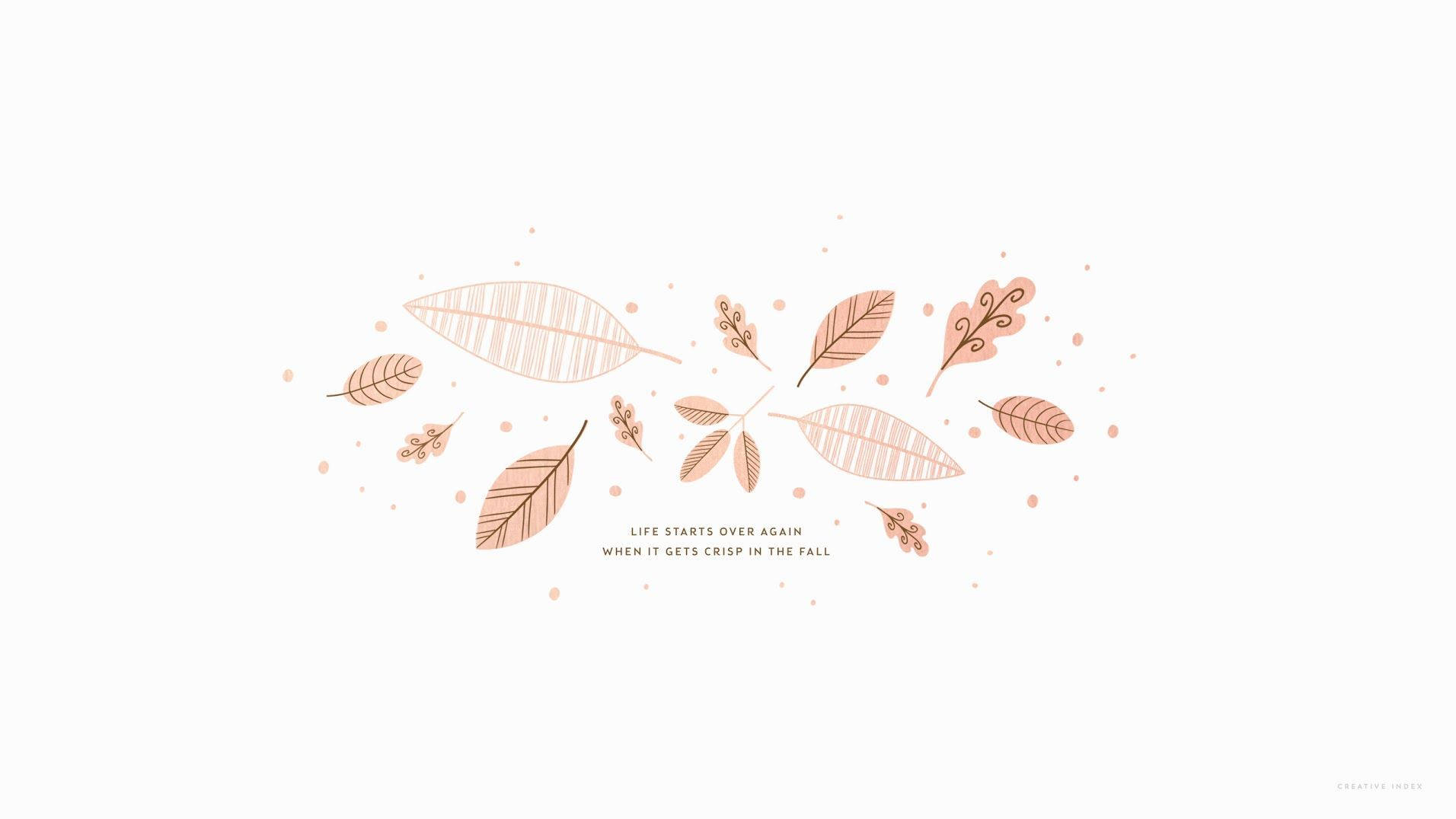 Fall Leaves Minimal Aesthetic Desktop Wallpaper