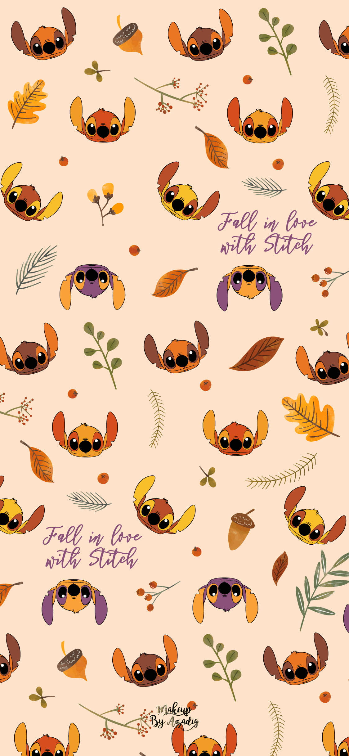 Fall Lilo And Stitch Iphone Pattern Wallpaper