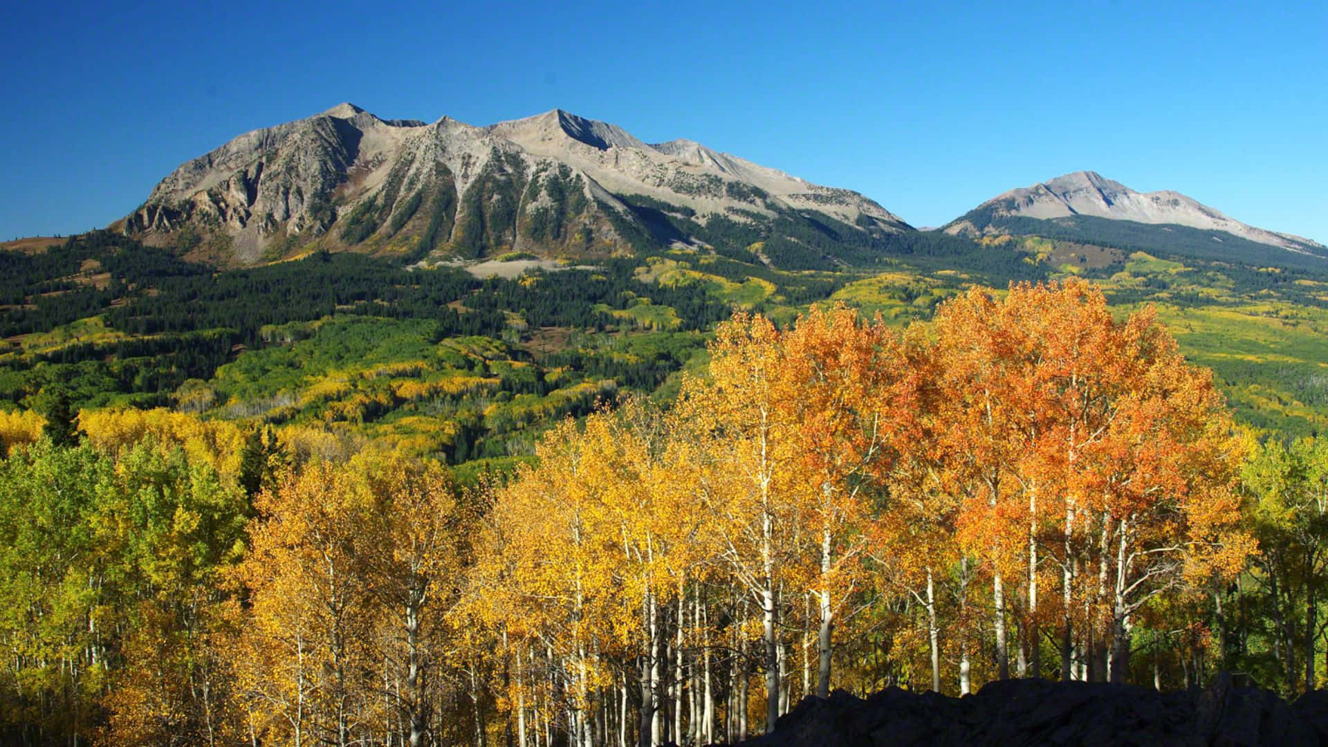Autumn Splendor in the Majestic Mountains Wallpaper