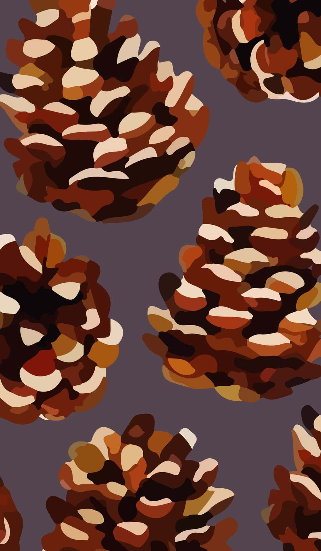 Painting Of Pinecones Fall Phone Background