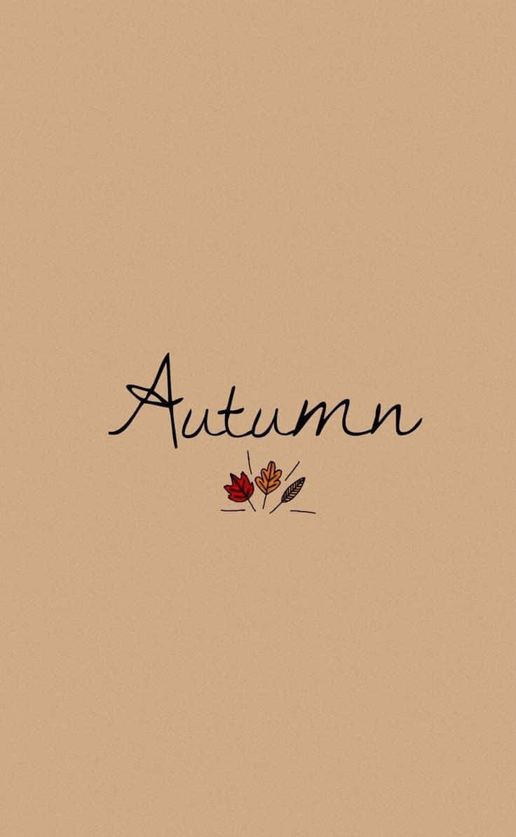 Autumn Cursive Writing Fall Phone Background