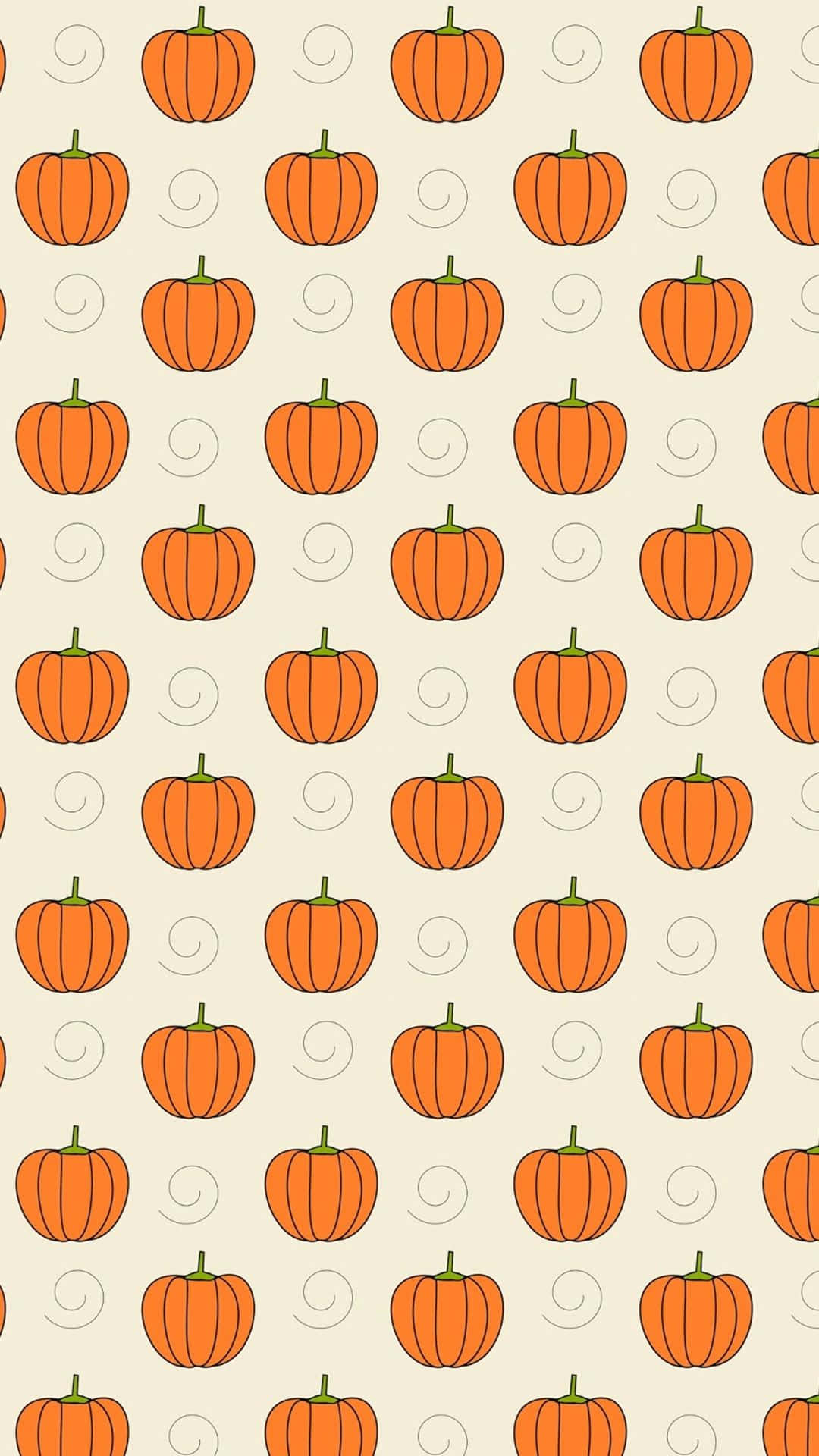 Pumpkins Against Yellow Fall Phone Background