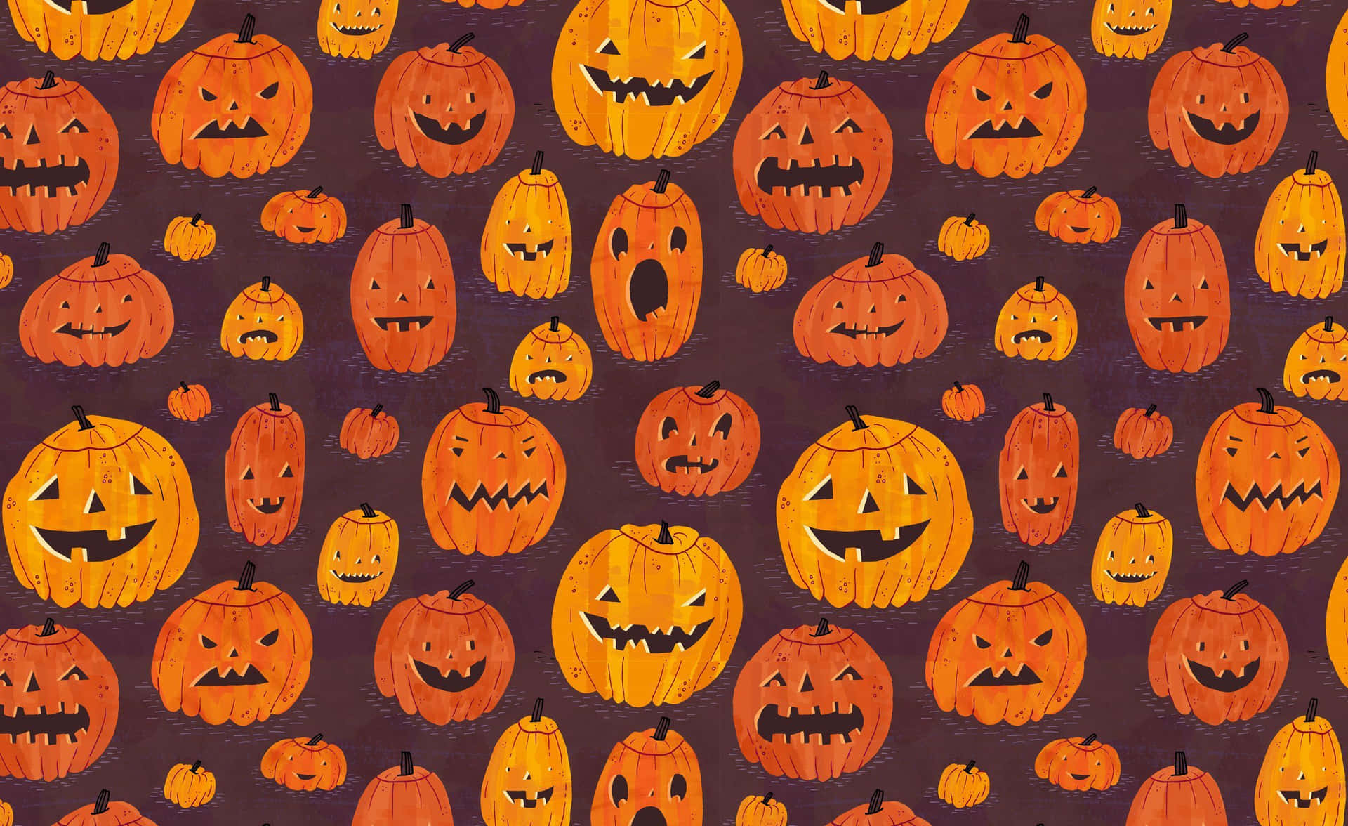 A whimsical autumn pumpkin patch scene