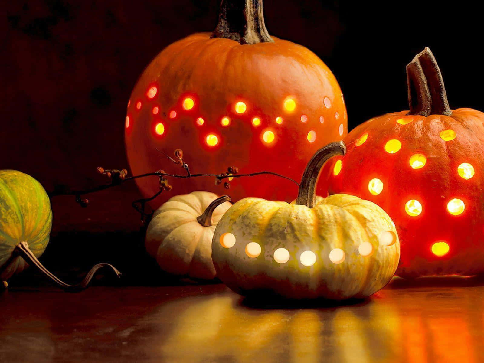 "Welcome the Fall Season With This Festive Pumpkin Decoration" Wallpaper