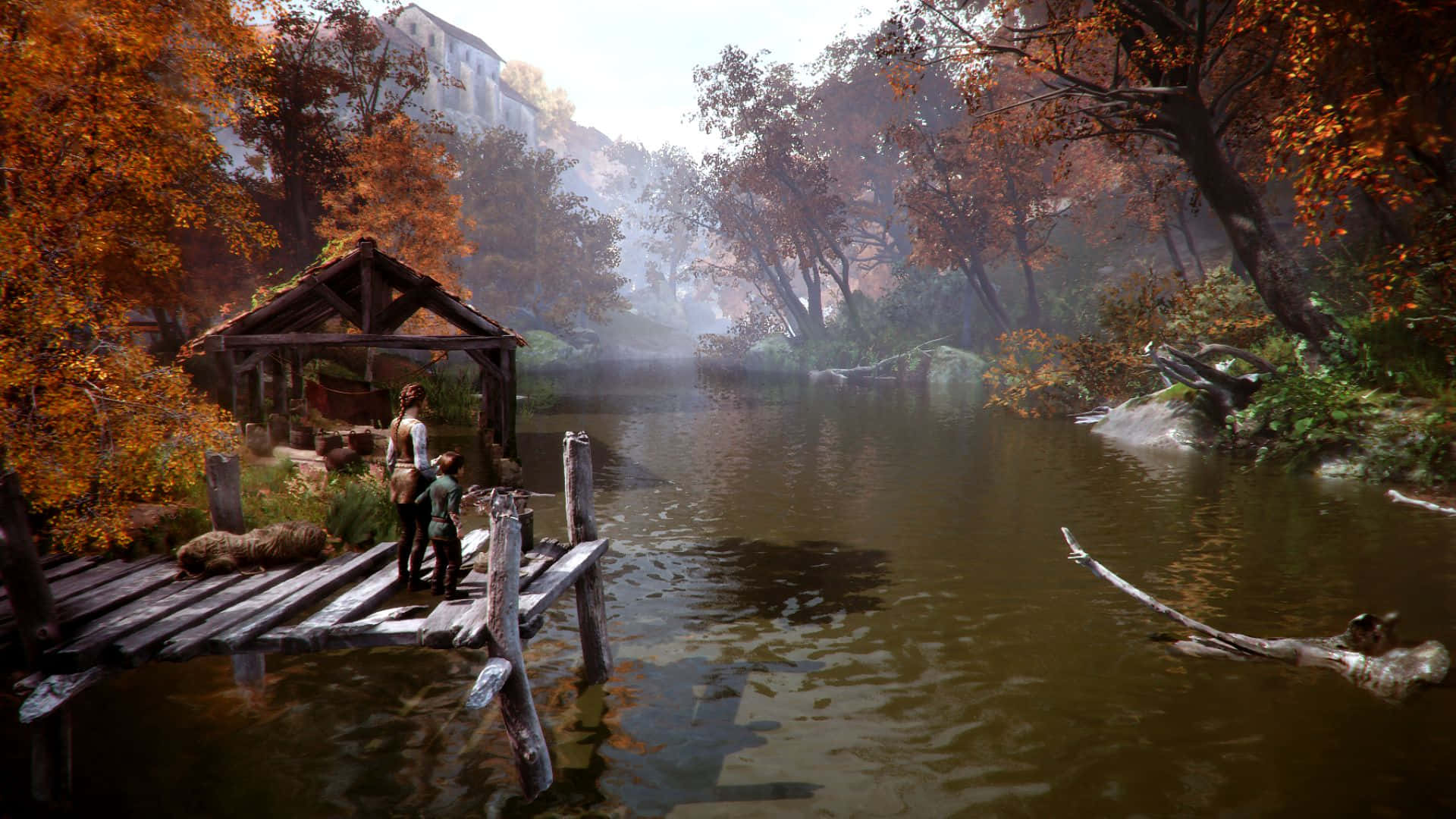 Stunning Fall River Scenery Wallpaper