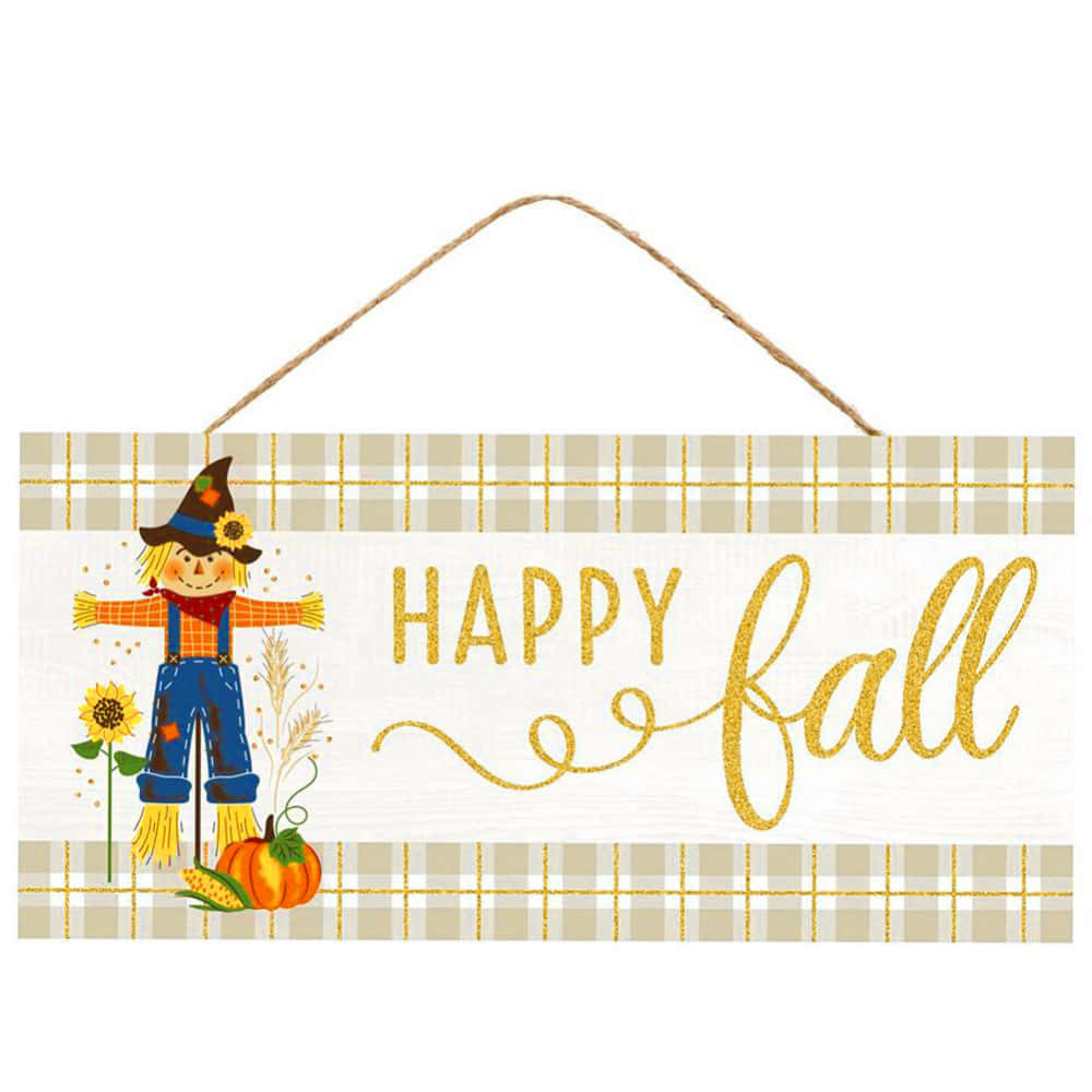 A picturesque fall scarecrow in a vibrant autumn field Wallpaper