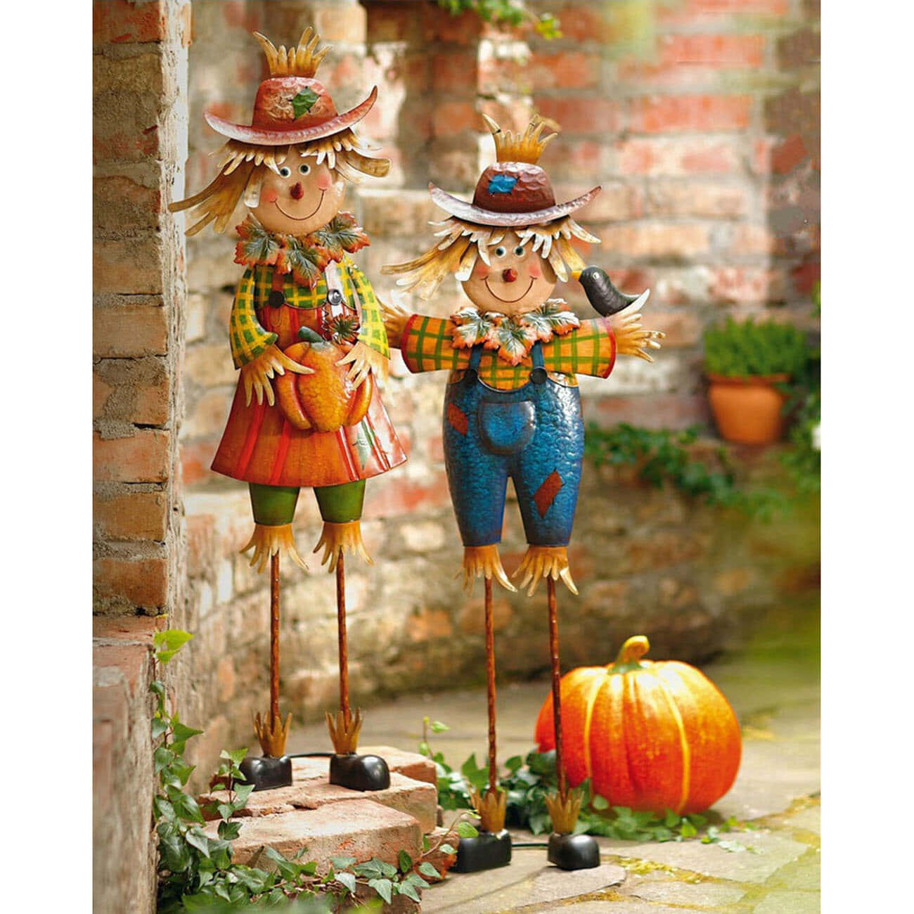 Fall Scarecrow in a Festive Field Wallpaper