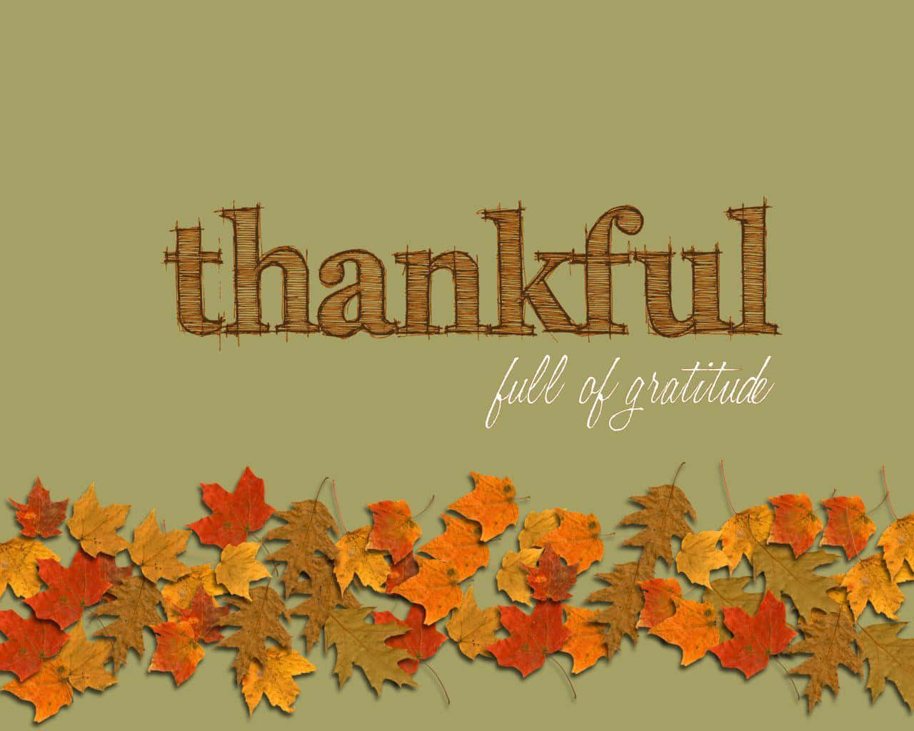 Fall Season Aesthetic Thankful Quote Wallpaper