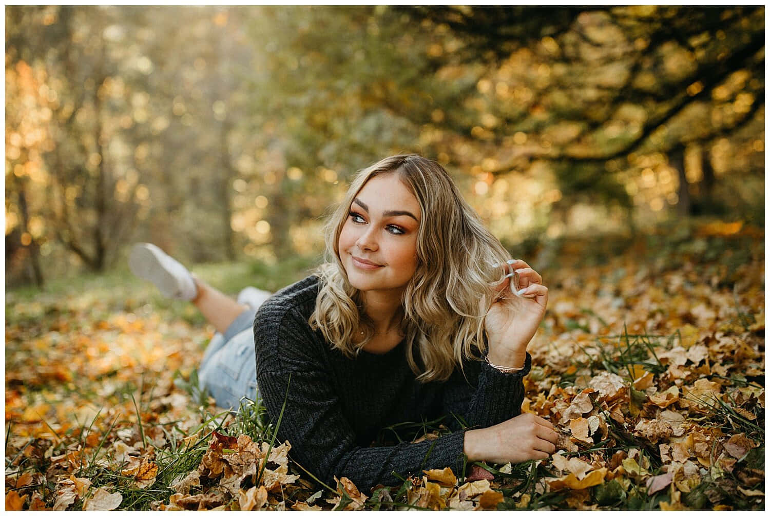 Capture the beauty of fall with a senior portrait.